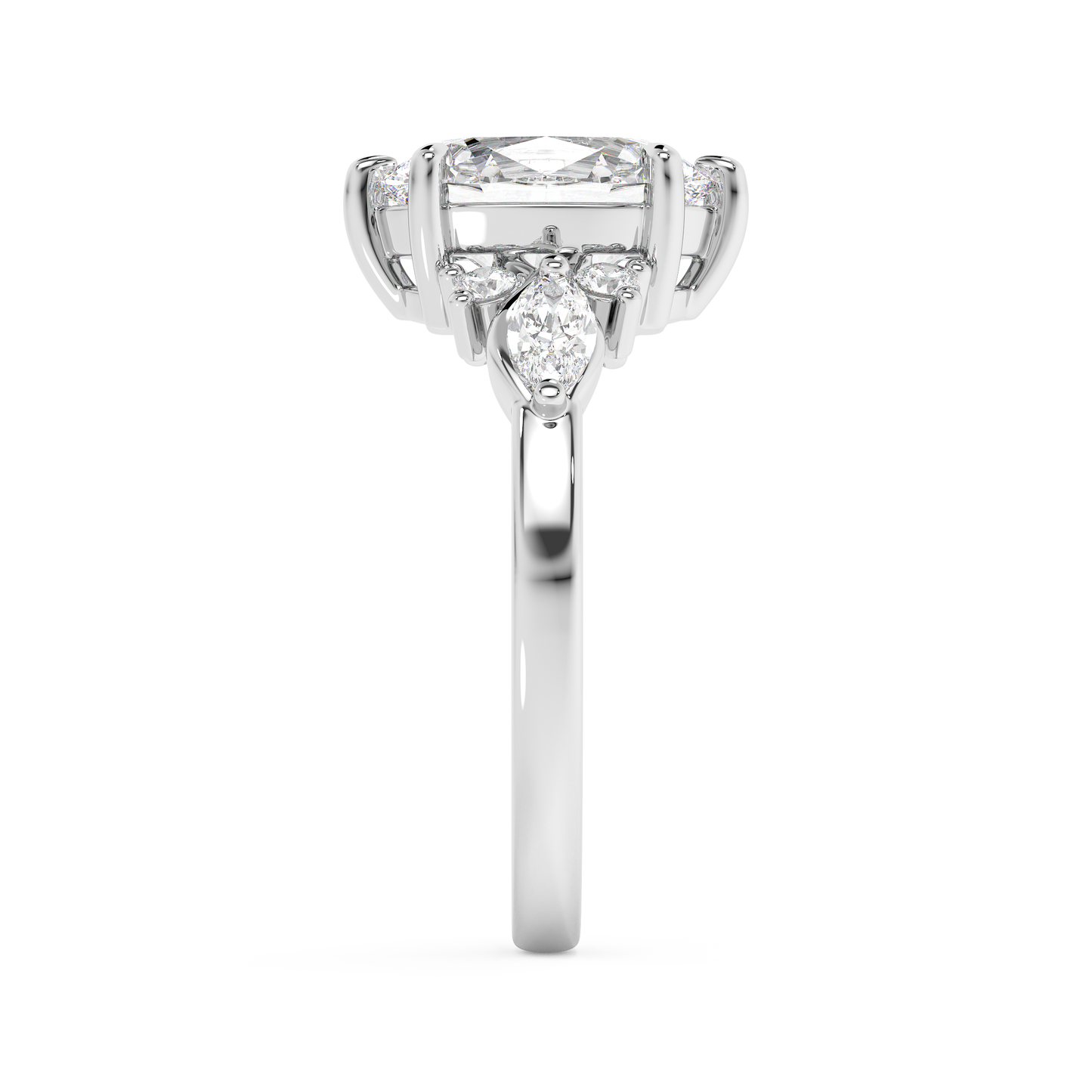 Emerald Solitaire Lab Grown Diamond Engagement Ring