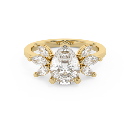 Emerald Solitaire Lab Grown Diamond Engagement Ring