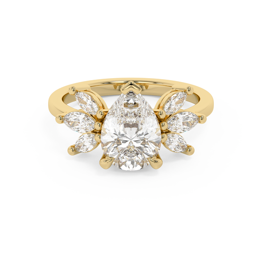 Emerald Solitaire Lab Grown Diamond Engagement Ring