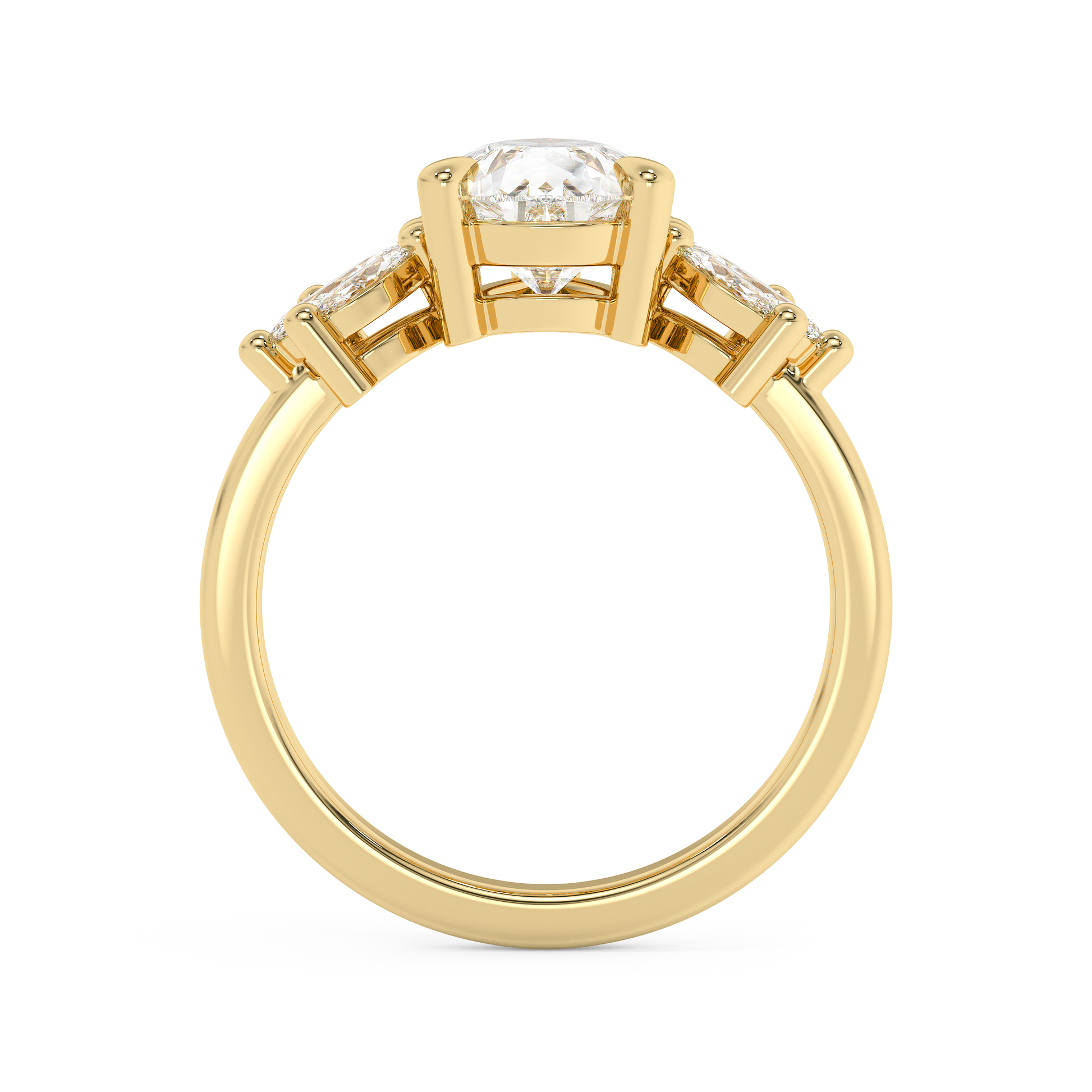 Emerald Solitaire Lab Grown Diamond Engagement Ring