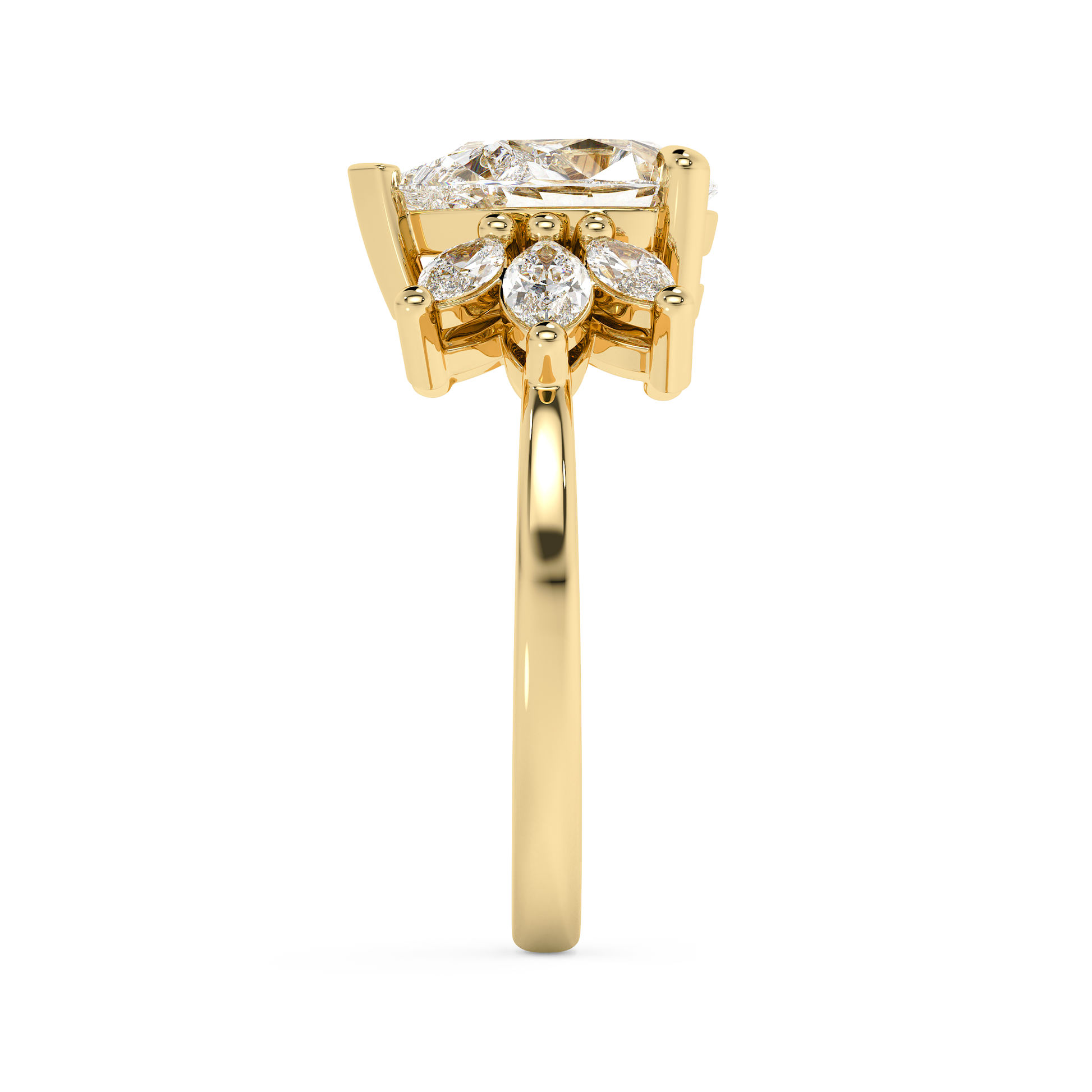 Emerald Solitaire Lab Grown Diamond Engagement Ring
