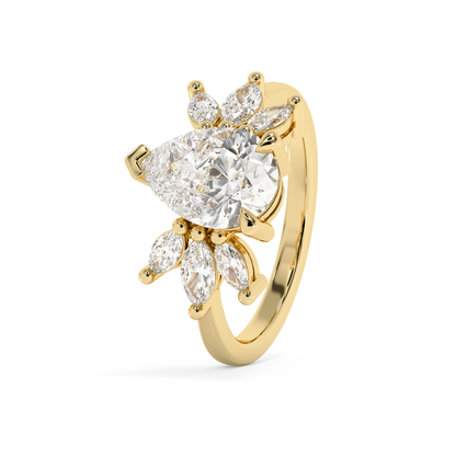 Emerald Solitaire Lab Grown Diamond Engagement Ring
