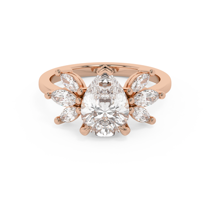 Emerald Solitaire Lab Grown Diamond Engagement Ring