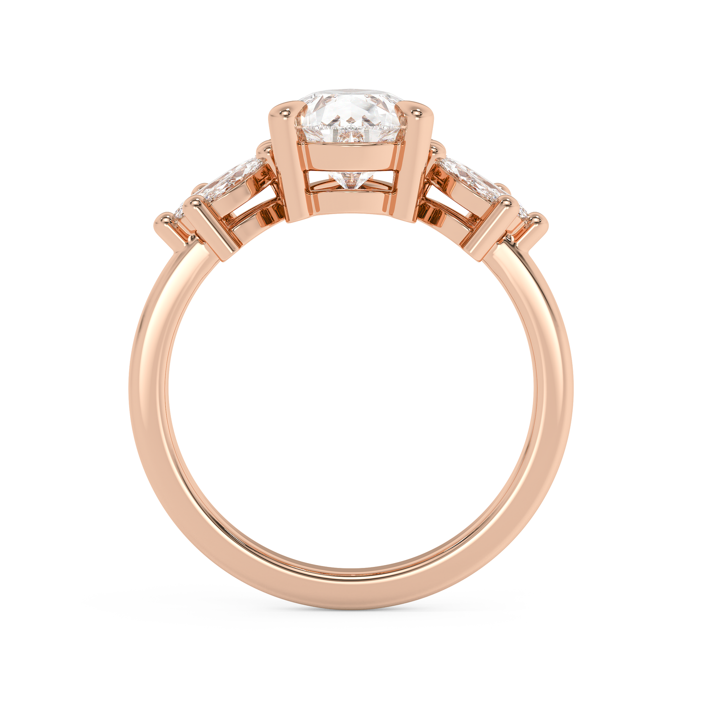 Emerald Solitaire Lab Grown Diamond Engagement Ring