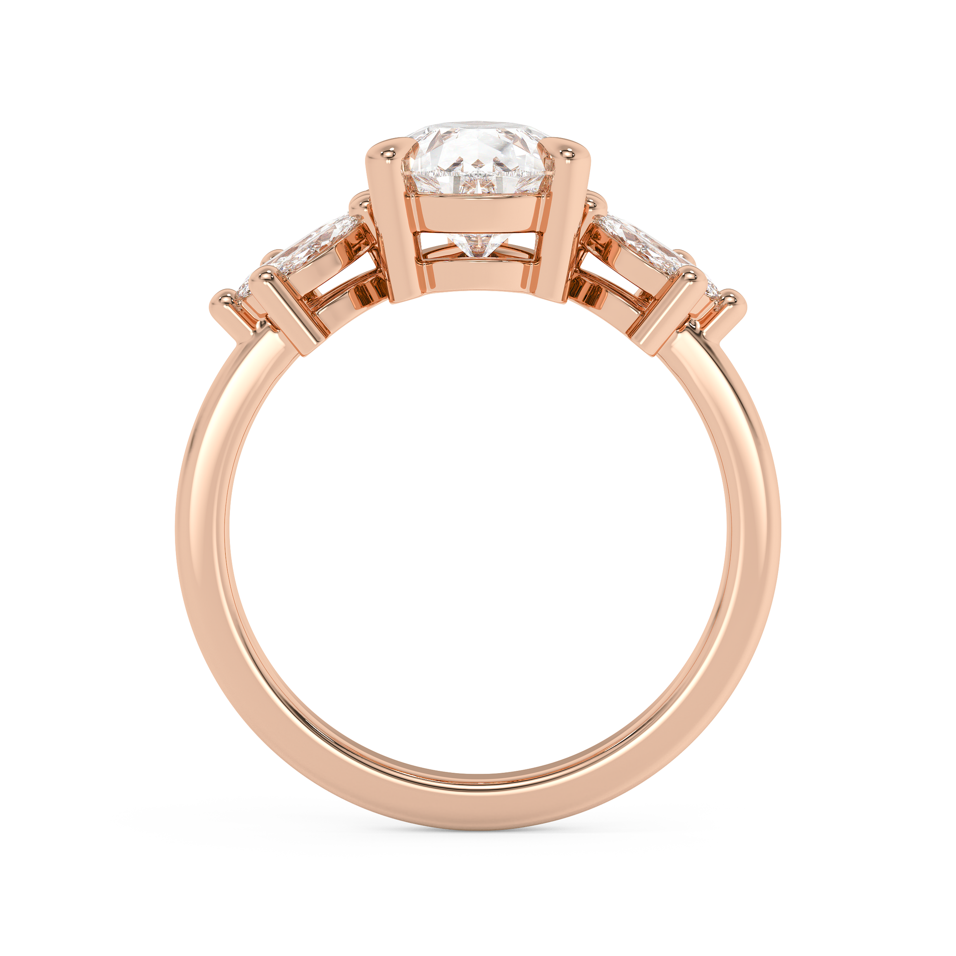 Emerald Solitaire Lab Grown Diamond Engagement Ring
