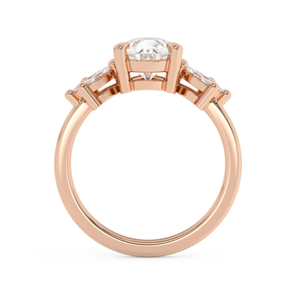 Emerald Solitaire Lab Grown Diamond Engagement Ring