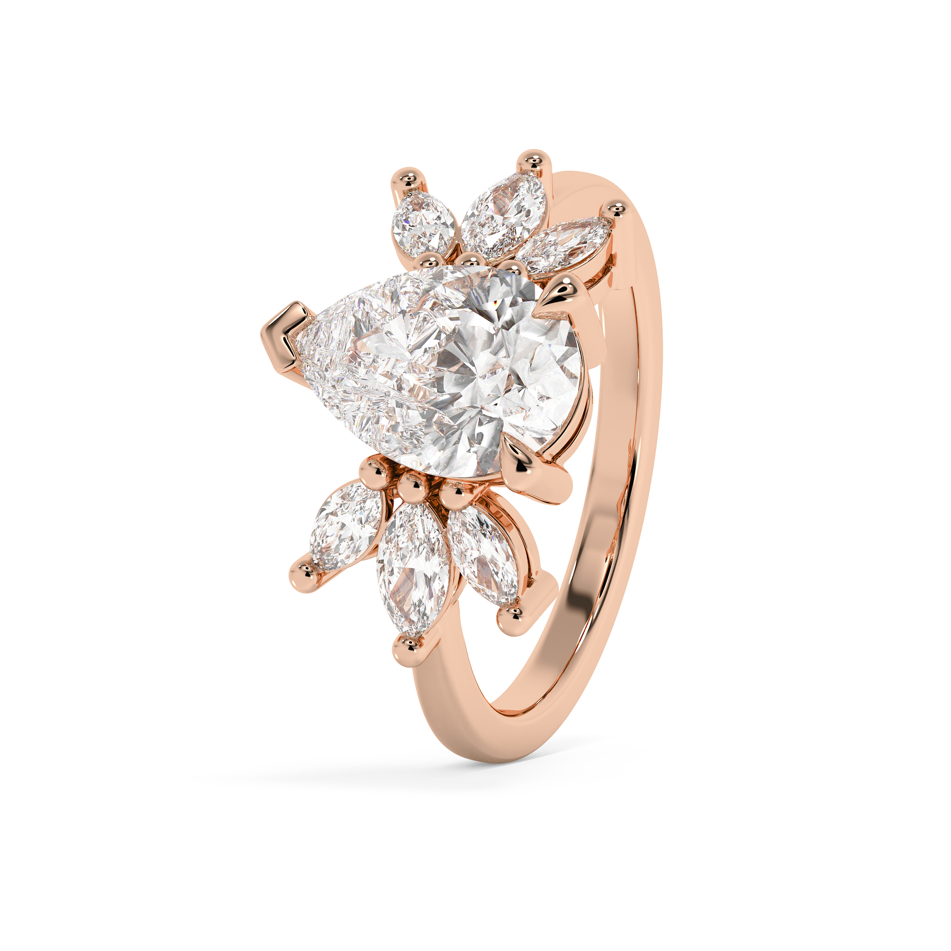 Emerald Solitaire Lab Grown Diamond Engagement Ring