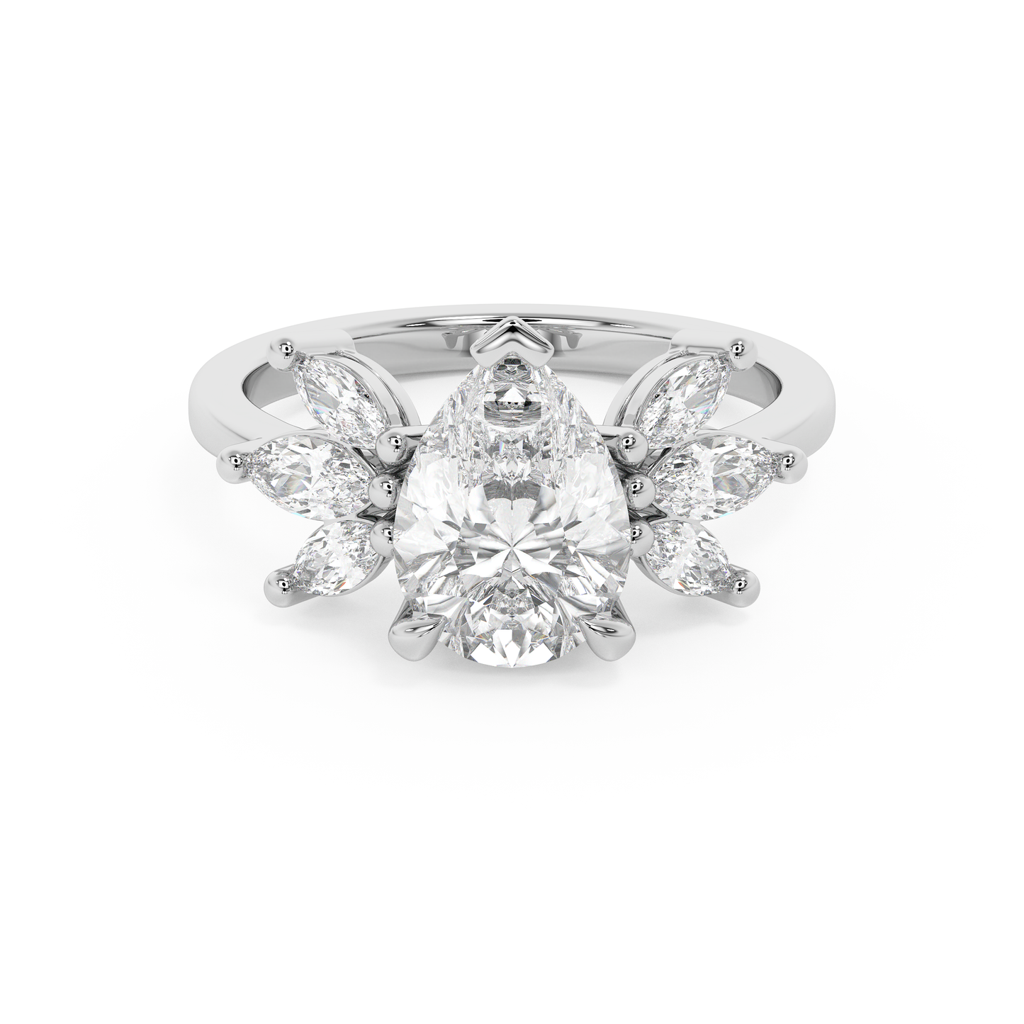 Emerald Solitaire Lab Grown Diamond Engagement Ring