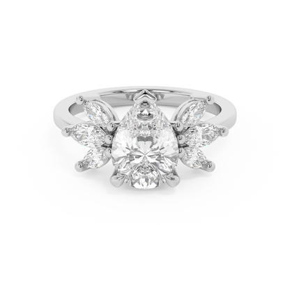 Emerald Solitaire Lab Grown Diamond Engagement Ring
