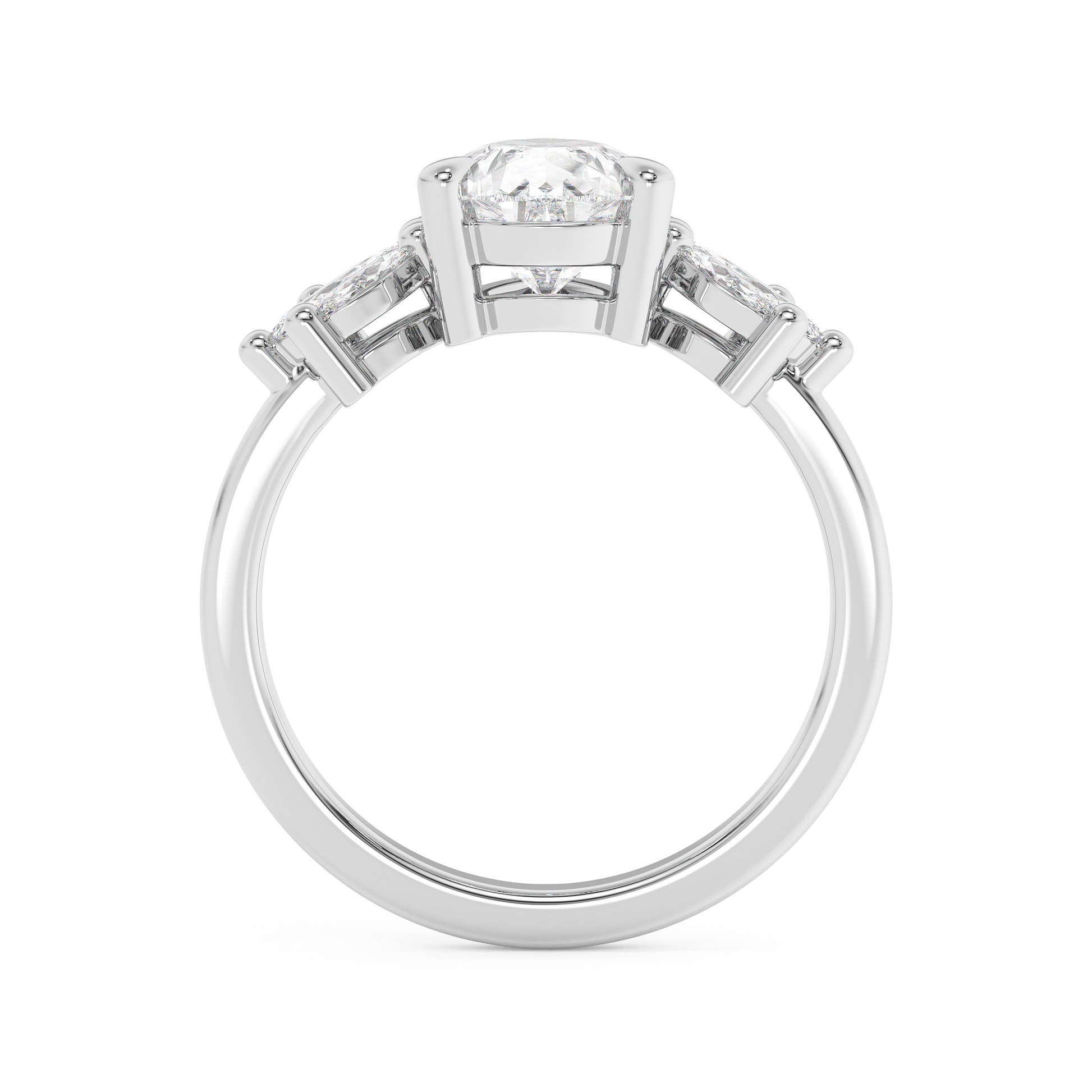 Emerald Solitaire Lab Grown Diamond Engagement Ring
