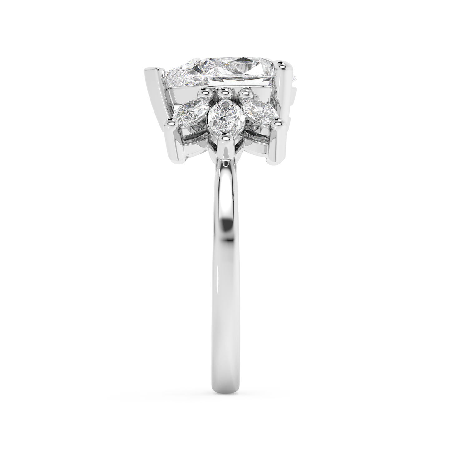 Emerald Solitaire Lab Grown Diamond Engagement Ring