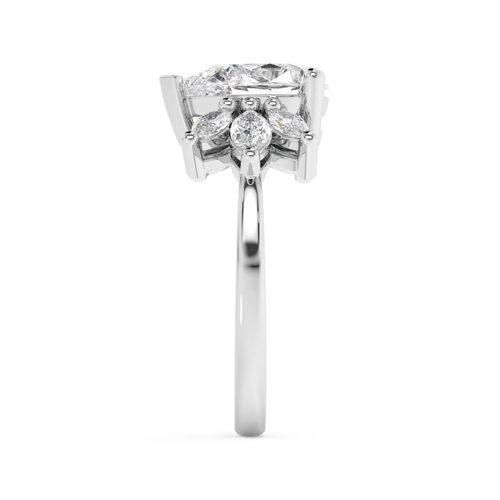 Emerald Solitaire Lab Grown Diamond Engagement Ring