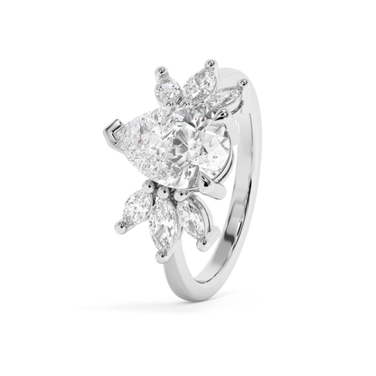 Emerald Solitaire Lab Grown Diamond Engagement Ring
