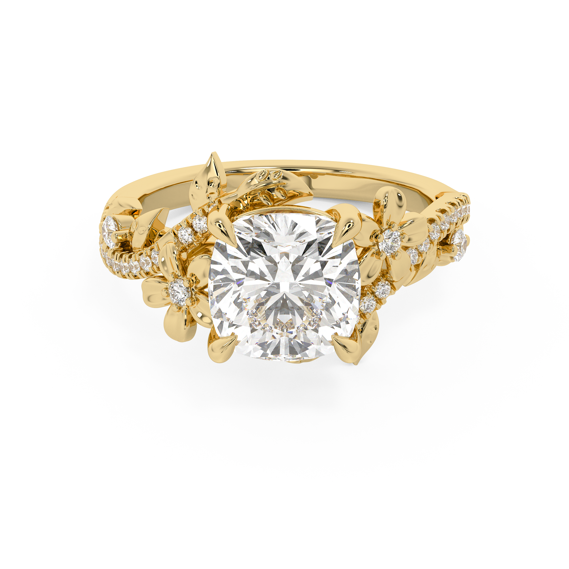 Emerald Solitaire Lab Grown Diamond Engagement Ring