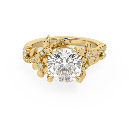 Emerald Solitaire Lab Grown Diamond Engagement Ring