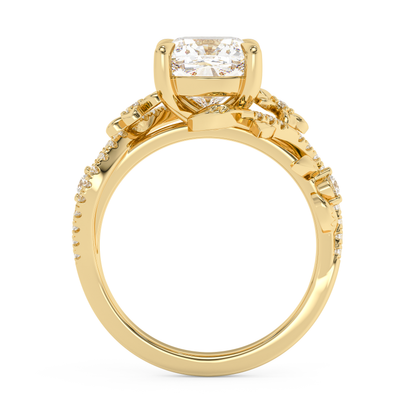 Emerald Solitaire Lab Grown Diamond Engagement Ring