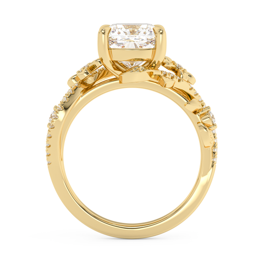 Emerald Solitaire Lab Grown Diamond Engagement Ring