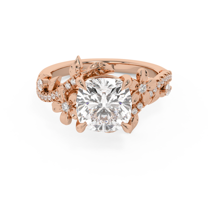Emerald Solitaire Lab Grown Diamond Engagement Ring