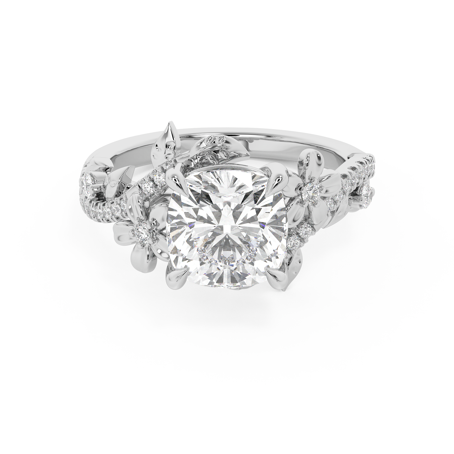 Emerald Solitaire Lab Grown Diamond Engagement Ring