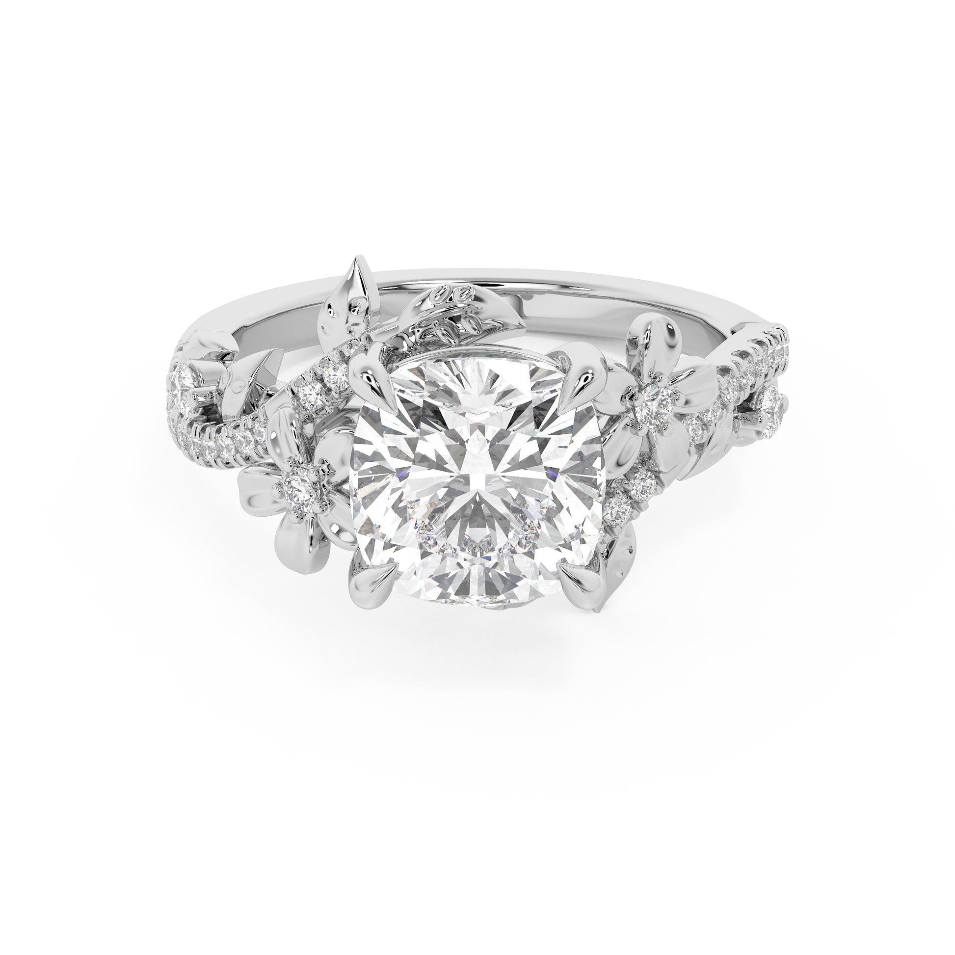 Emerald Solitaire Lab Grown Diamond Engagement Ring