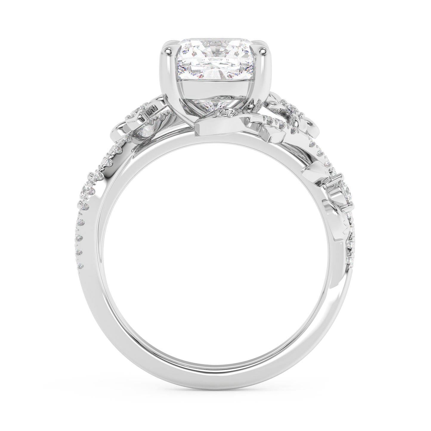 Emerald Solitaire Lab Grown Diamond Engagement Ring