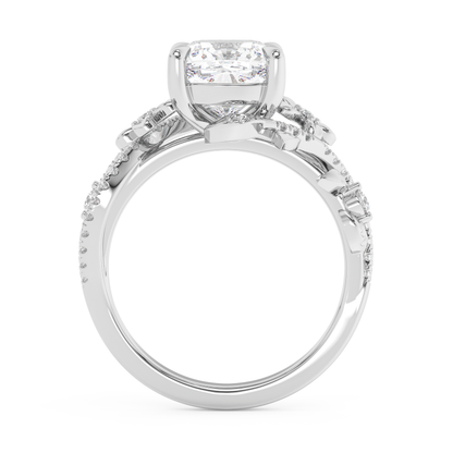 Emerald Solitaire Lab Grown Diamond Engagement Ring
