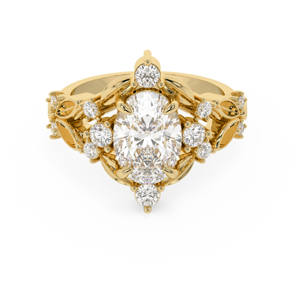 Emerald Solitaire Lab Grown Diamond Engagement Ring