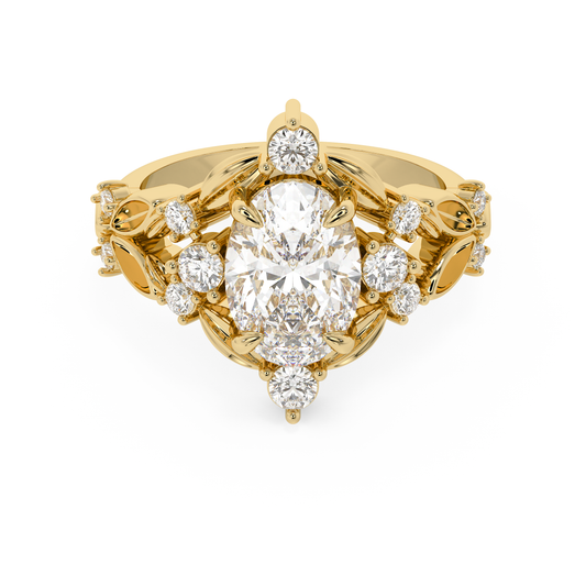 Emerald Solitaire Lab Grown Diamond Engagement Ring