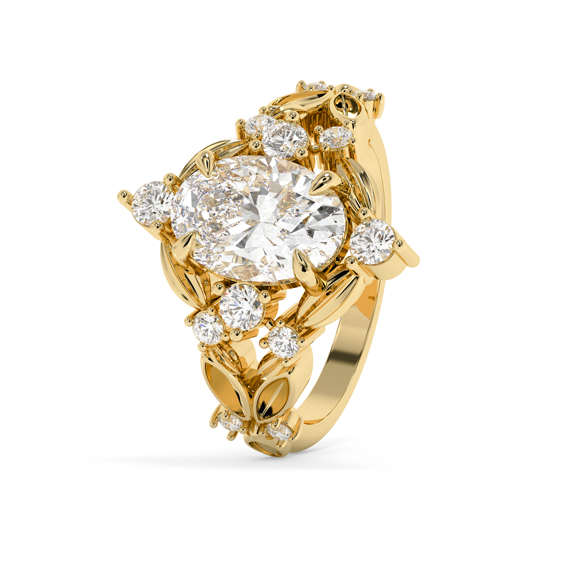 Emerald Solitaire Lab Grown Diamond Engagement Ring