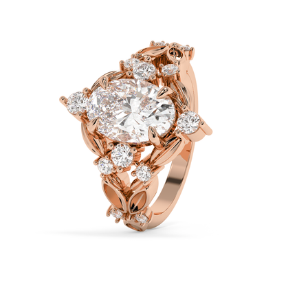 Emerald Solitaire Lab Grown Diamond Engagement Ring