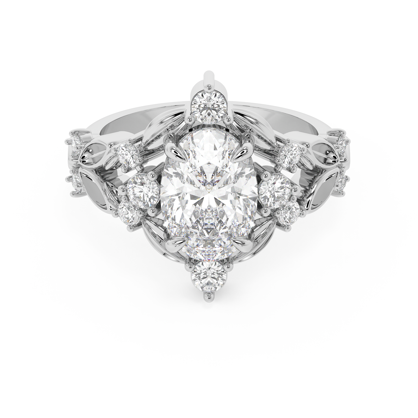Emerald Solitaire Lab Grown Diamond Engagement Ring