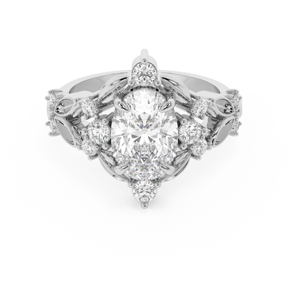 Emerald Solitaire Lab Grown Diamond Engagement Ring