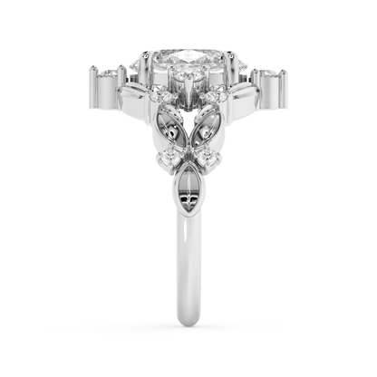 Emerald Solitaire Lab Grown Diamond Engagement Ring