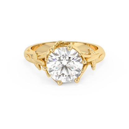 Emerald Solitaire Lab Grown Diamond Engagement Ring