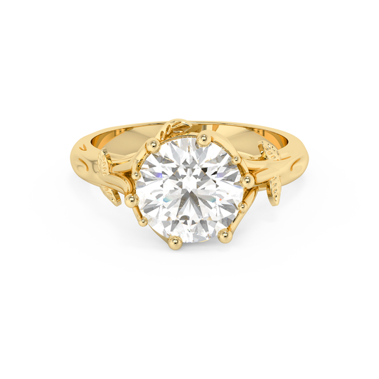 Emerald Solitaire Lab Grown Diamond Engagement Ring
