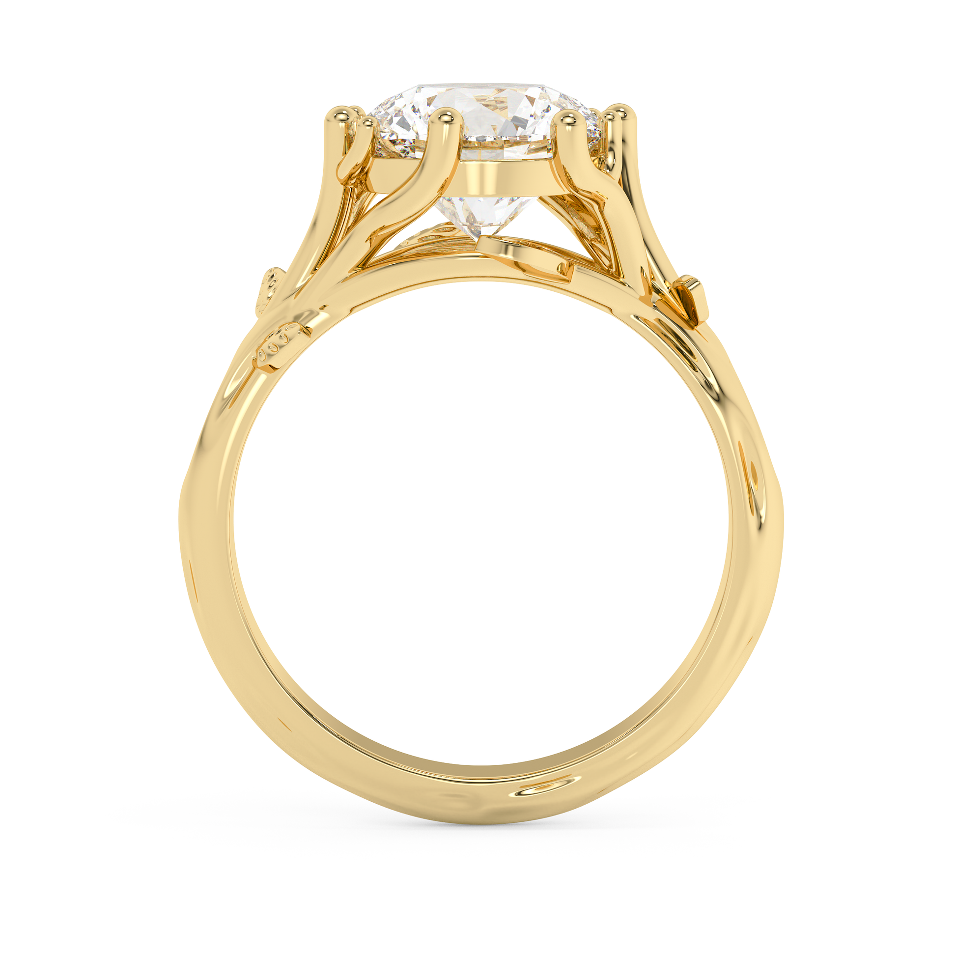 Emerald Solitaire Lab Grown Diamond Engagement Ring