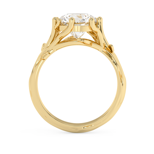 Emerald Solitaire Lab Grown Diamond Engagement Ring