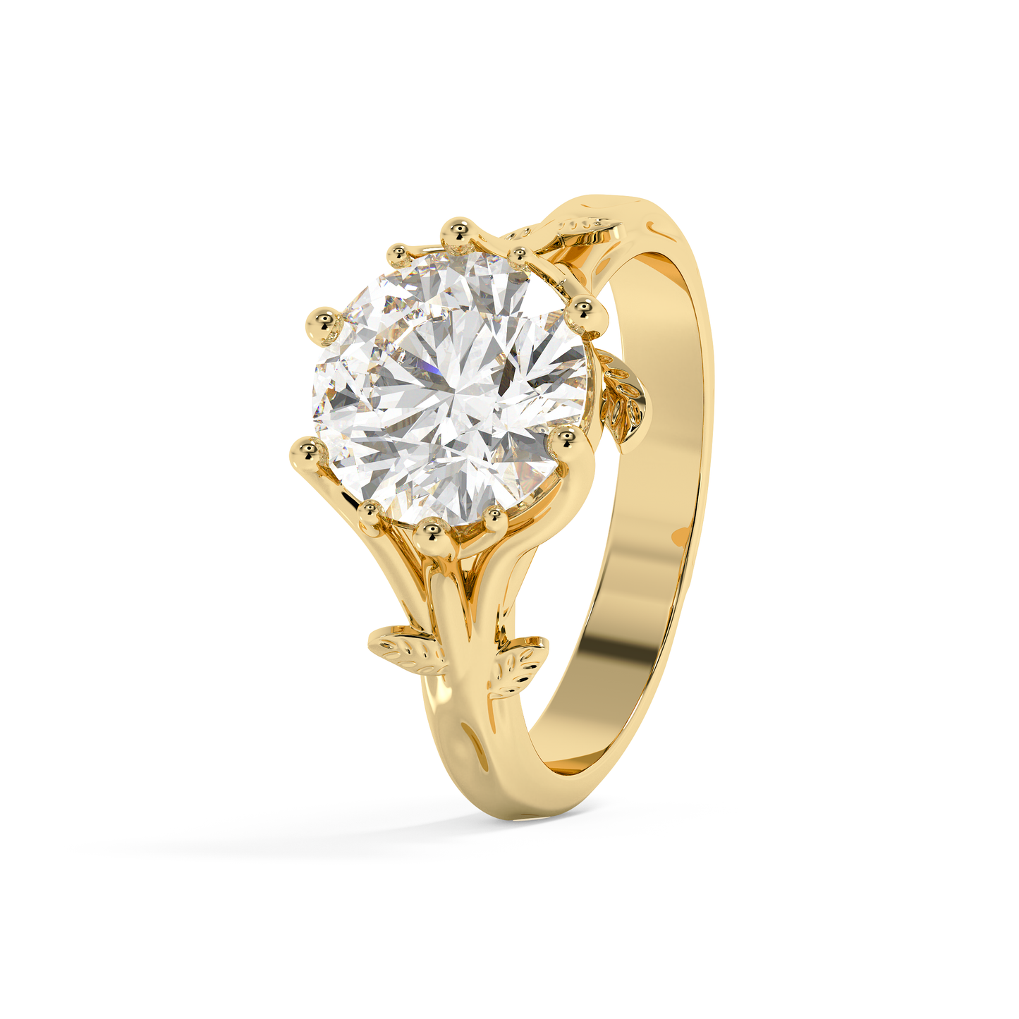Emerald Solitaire Lab Grown Diamond Engagement Ring