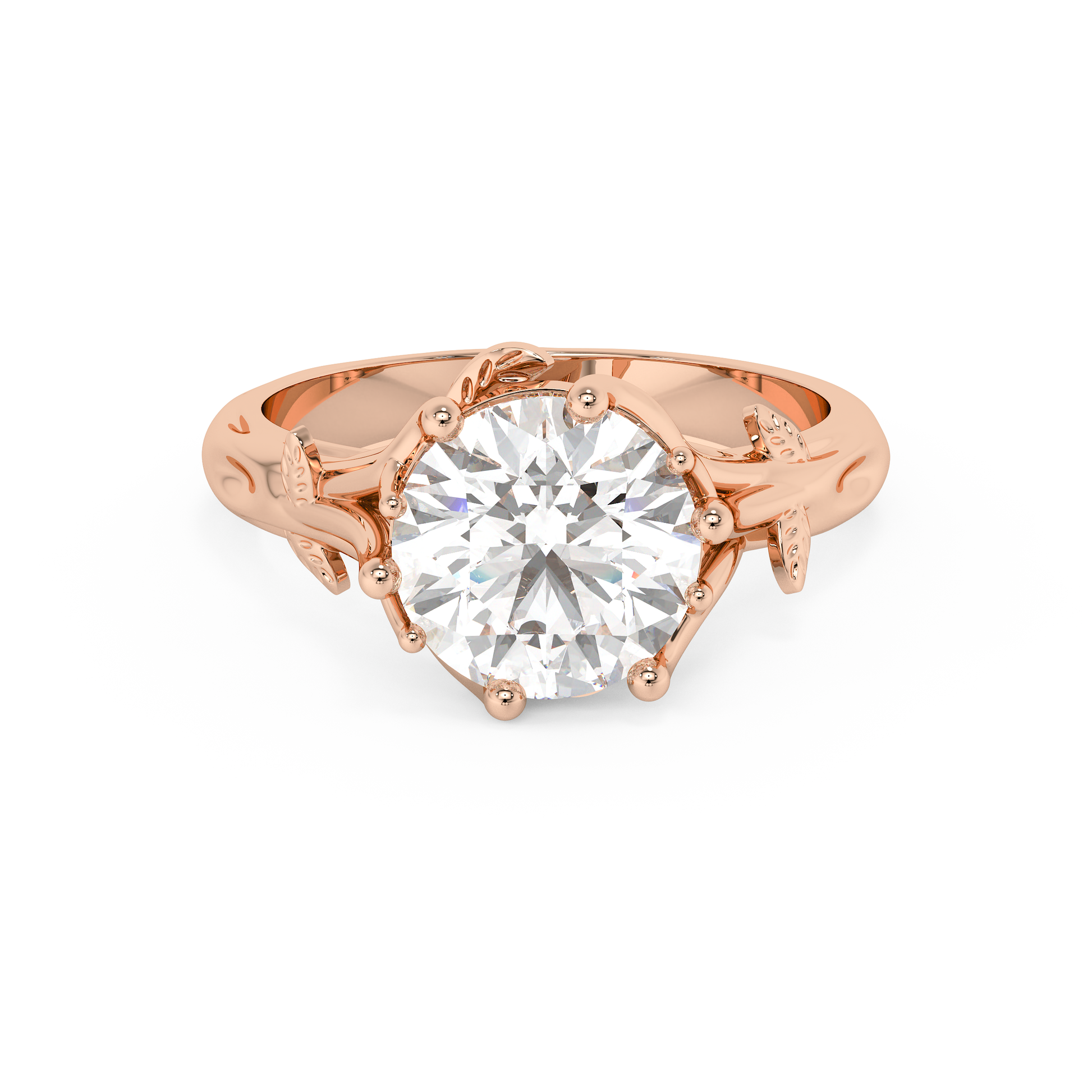 Emerald Solitaire Lab Grown Diamond Engagement Ring