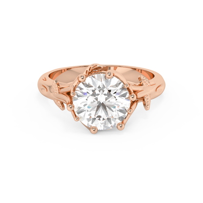 Emerald Solitaire Lab Grown Diamond Engagement Ring