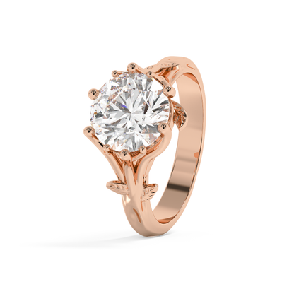 Emerald Solitaire Lab Grown Diamond Engagement Ring