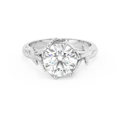 Emerald Solitaire Lab Grown Diamond Engagement Ring