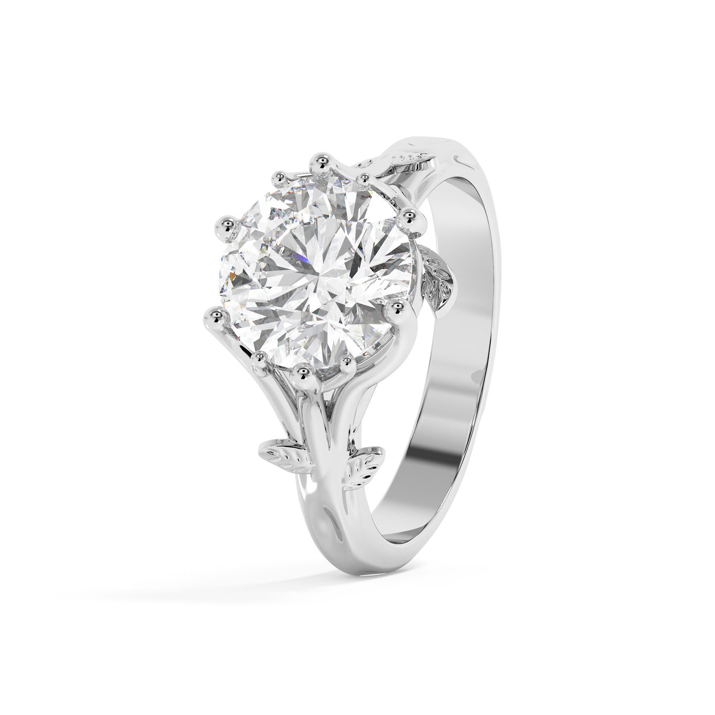 Emerald Solitaire Lab Grown Diamond Engagement Ring