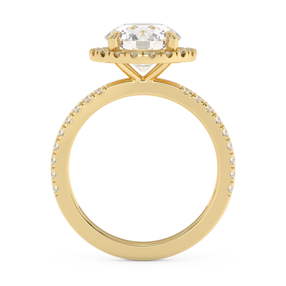 Emerald Solitaire Lab Grown Diamond Engagement Ring