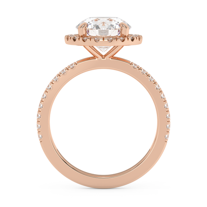 Emerald Solitaire Lab Grown Diamond Engagement Ring