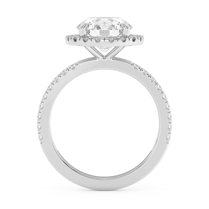 Emerald Solitaire Lab Grown Diamond Engagement Ring