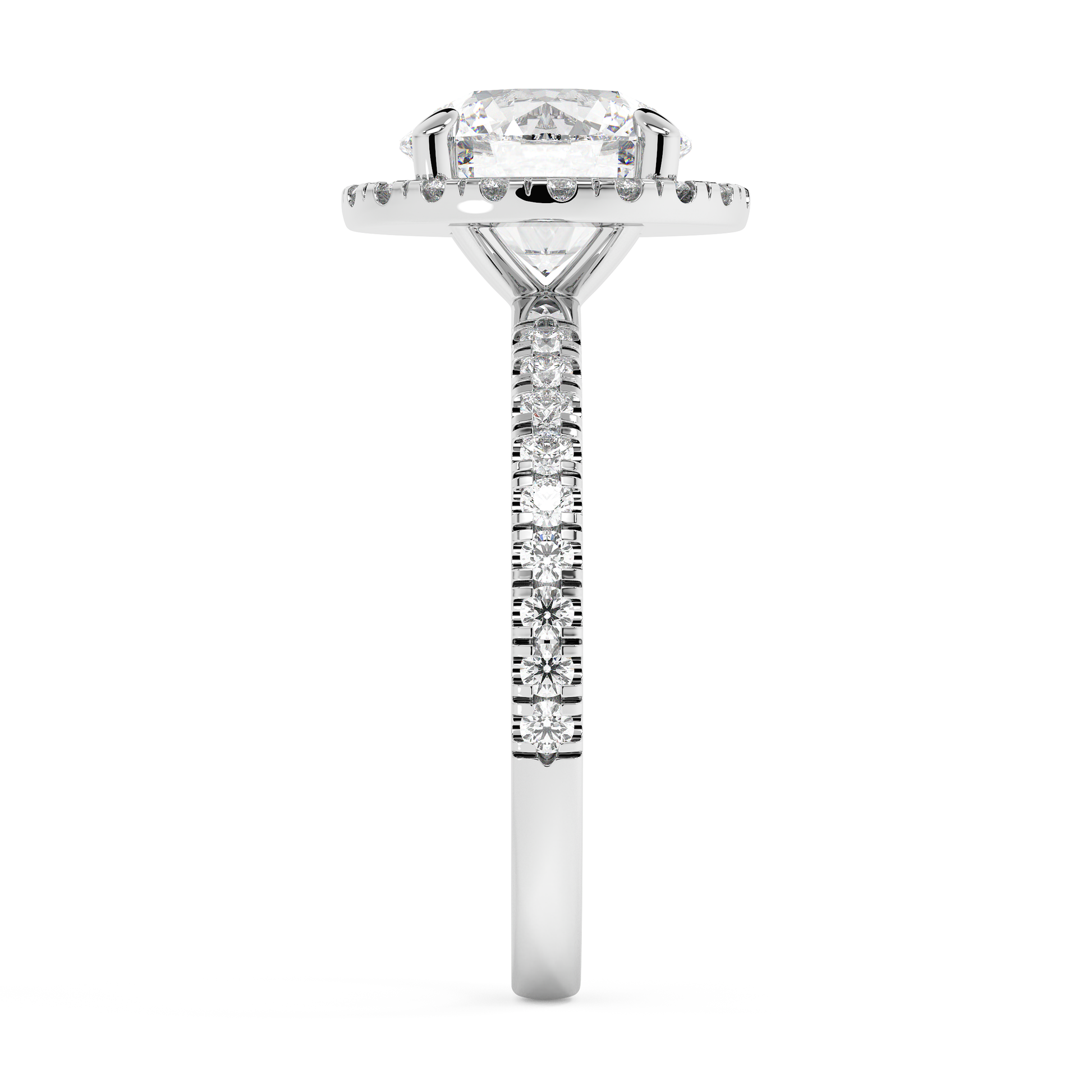 Emerald Solitaire Lab Grown Diamond Engagement Ring