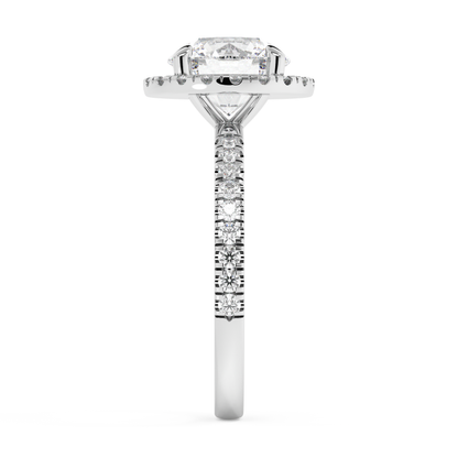 Emerald Solitaire Lab Grown Diamond Engagement Ring