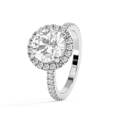 Emerald Solitaire Lab Grown Diamond Engagement Ring