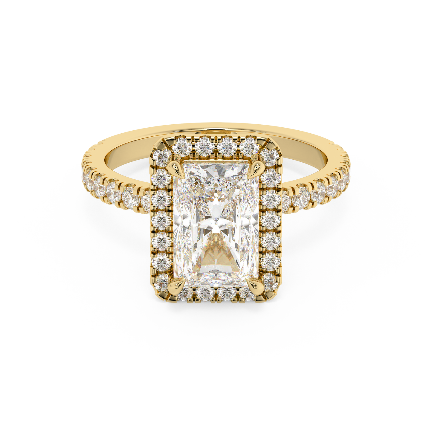 Emerald Solitaire Lab Grown Diamond Engagement Ring